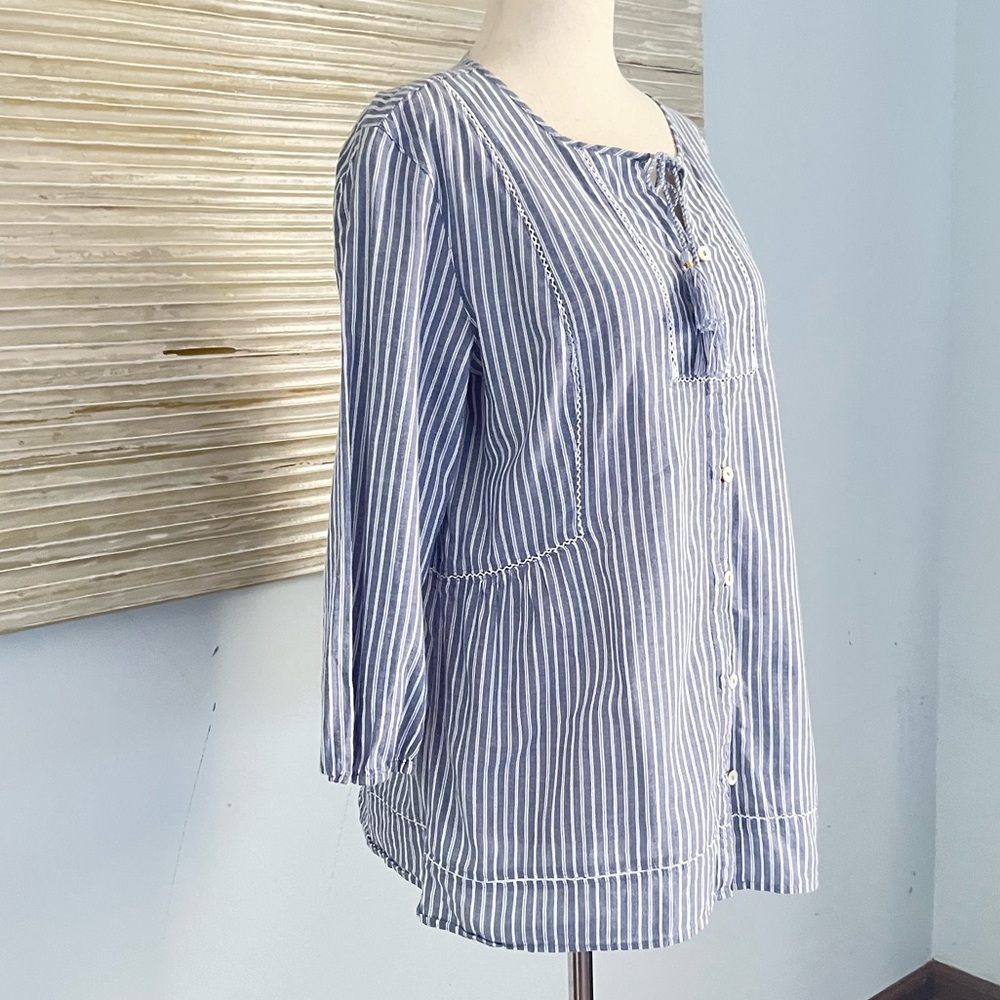 J.Jill 100% cotton peasant blouse size S - Picture 7 of 11